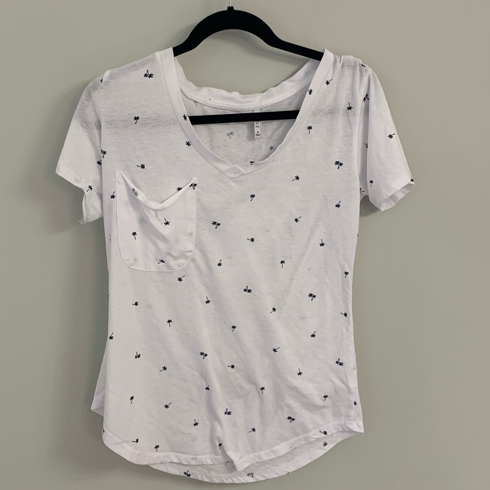 White T-Shirt with palm trees